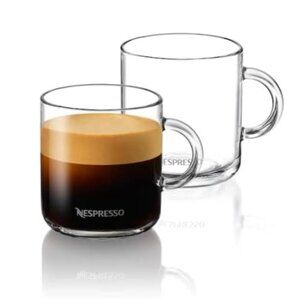 NWT Nespresso Vertuo Coffee Mugs Set of 2 | Clear Glass 13.2oz | In Box
